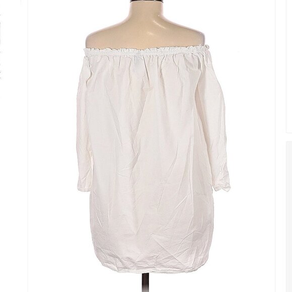 TRAFALUC by Zara Long Sleeve Off Shoulder White Blouse Size M - Picture 2 of 3